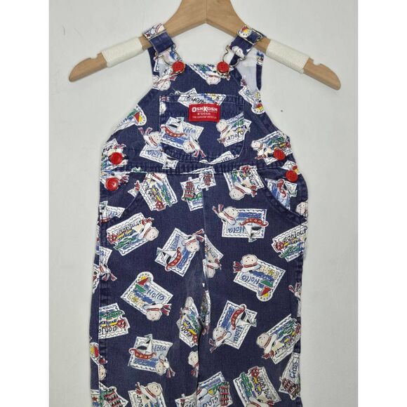 Vintage Oshkosh B'Gosh Size 12 Month Postcard Sailor Overalls USA - Picture 2 of 5